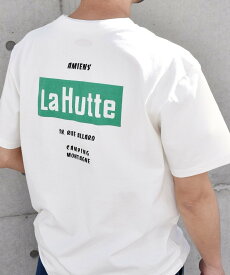 SHIPS any 【SHIPS any別注】La Hutte: ワンポイント ロゴ / バックプリント デザイン Tシャツ◇ シップス トップス カットソー・Tシャツ ホワイト【送料無料】
