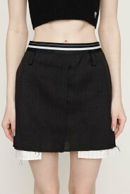 SLY DAMAGE LINING ショートスカート スライ スカート ミニスカート ブラック ブラウン【送料無料】