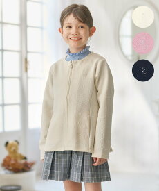 組曲 KIDS 【150-160cm】フラワーキルト パーカー クミキョク ジャケット・アウター その他のジャケット・アウター ネイビー パープル ホワイト【送料無料】