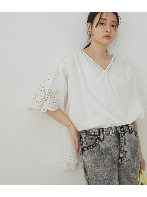 Adam Et Rope 洗える スカラップ刺繍ブラウス Rakuten Fashion 楽天ファッション 旧楽天 ブランドアベニュー Cp5791
