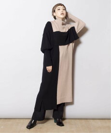 【SALE／40%OFF】OSMOSIS タートル付け衿&ロングニットプルオーバーSET オズモーシス ワンピース・ドレス ワンピース ベージュ ブラック ブラウン【送料無料】