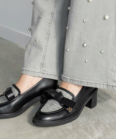 【SALE／50%OFF】RANDA リボンデザインボリュームローファー ランダ シューズ・靴 ローファー ホワイト ブラック【送料無料】