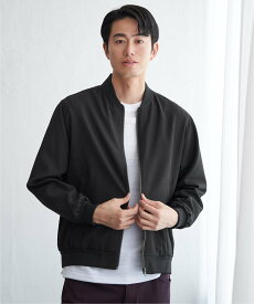 【SALE／20%OFF】ikka 撥水メランジリブブルゾン イッカ ジャケット・アウター ブルゾン・ジャンパー グレー ブルー ブラック【送料無料】