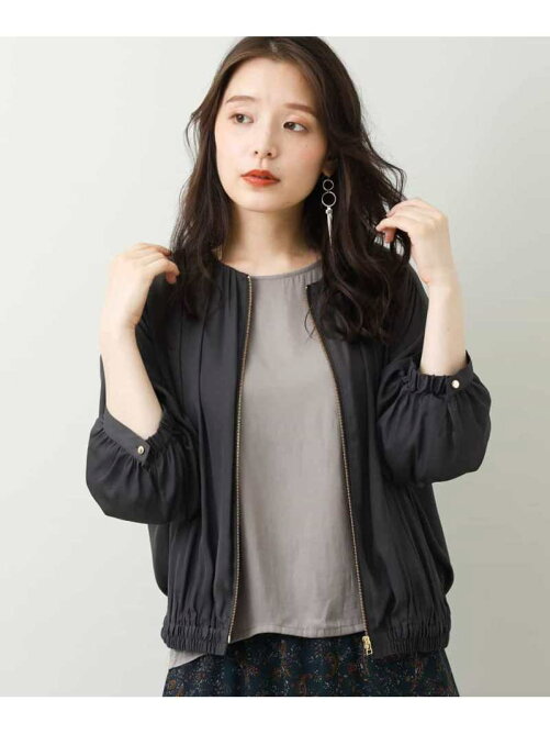 Mk Michel Klein 洗える ギャザーショート丈ブルゾン Rakuten Fashion 楽天ファッション 旧楽天ブランドアベニュー Bf1793