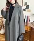 ニットメルトンサイドスリットロングチェスターコート