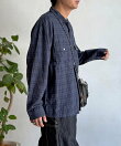 シアー長袖開襟シャツ