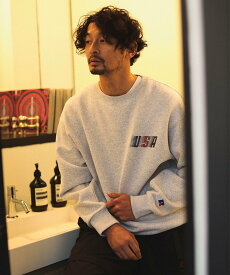 【SALE／30%OFF】B:MING by BEAMS 【5/9新規値下げ】RUSSELL ATHLETIC x B:MING by BEAMS / 別注 クルーネック スウェット シャツ ビーミング ライフストア バイ ビームス トップス スウェット・トレーナー ベージュ ブラック ネイビー【送料無料】