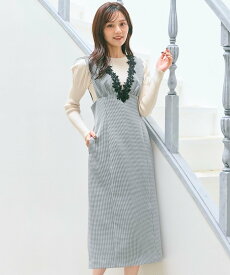 【SALE／40%OFF】Feroux 美シルエットレース ジャンパースカート フェルゥ ワンピース・ドレス ジャンパースカート ホワイト ベージュ グレー【送料無料】