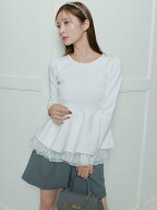 【SALE／40%OFF】CELFORD ペプラムドッキングニットプルオーバー セルフォード トップス ニット ブラック…