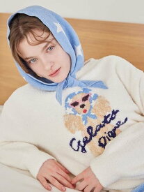 gelato pique スカーフDOG ジャガードプルオーバー ジェラートピケ インナー・ルームウェア その他のインナー・ルームウェア レッド【送料無料】