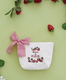 Maison de FLEUR いちごポーチ メゾン ド フルール 財布・ポーチ・ケース ポーチ レッド ピンク【送料無料】