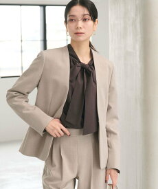 【SALE／40%OFF】UNITED ARROWS green label relaxing ダブルクロス ノーラペル ジャケット ウォッシャブル ストレッチ ユナイテッドアローズ グリーンレーベルリラクシング ジャケット・アウター ノーカラージャケット ブラック ベージュ グレー ネイビー【送料無料】