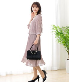 AddRouge 【選べる着丈】ドレス ワンピース ロング丈 結婚式 演奏会 大きいサイズ アッドルージュ ワンピース・ドレス ワンピース ブルー ピンク ネイビー ブラック グレー【送料無料】