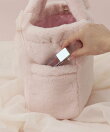 シフォンリボンファーハンドバッグ