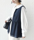 ダブル クロス レイヤード ペプラム ジレ(セレモニー対応可)