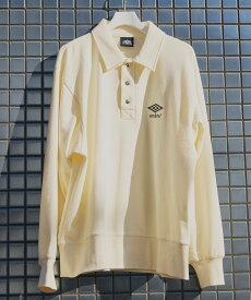 ADAM ET ROPE' HOMME 《別注》【UMBRO/アンブロ】POLO COLLAR SWEATSHIRT アダムエロペ トップス スウェット・トレーナー ブラック ホワイト【送料無料】