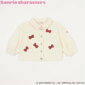 【SALE／37%OFF】petit main 【サンリオ】リボンシャツジャケット ナルミヤオンライン ジャケット・アウター デニムジャケット ホワイト ブルー