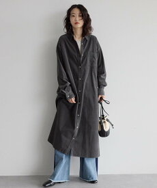【SALE／25%OFF】AMERICAN HOLIC コーデュロイシャツワンピース アメリカンホリック ワンピース・ドレス その他のワンピース・ドレス グレー ブラウン ブルー