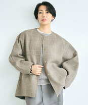 楽天市場】ノーカラージャケット（柄チェック）（コート・ジャケット 