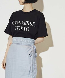 【SALE／50%OFF】CONVERSE TOKYO WOMEN GRAPHIC LOGO PRINT TEE コンバーストウキョウ トップス カットソー・Tシャツ ブラック ホワイト イエロー【送料無料】