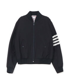 THOM BROWNE KNIT RIB BLOUSON JACKET W/ 4BAR トムブラウン ジャケット・アウター ブルゾン・ジャンパー ネイビー【送料無料】