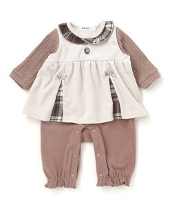 SLAP SLIP BABY �`�F�b�N�؂�ւ��x���A�X�J�[�g�ݕt�������p�[�X(60~80cm) �x�x �I�����C�� �X�g�A �}�^�j�e�B�E�F�A�E�x�r�[�p�i �����p�[�X�E�J�o�[�I�[�� �x�[�W�� �z���C�g�y���������z