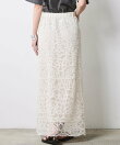 レースストレートロングスカート<大きいサイズ有>シックスタイル