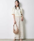 レースストレートロングスカート<大きいサイズ有>シックスタイル