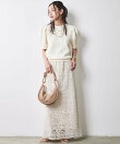 レースストレートロングスカート<大きいサイズ有>シックスタイル