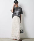 レースストレートロングスカート<大きいサイズ有>シックスタイル