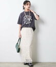 レースストレートロングスカート<大きいサイズ有>シックスタイル