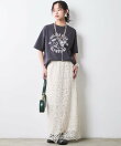 レースストレートロングスカート<大きいサイズ有>シックスタイル