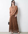 レースストレートロングスカート<大きいサイズ有>シックスタイル