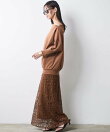 レースストレートロングスカート<大きいサイズ有>シックスタイル