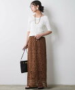 レースストレートロングスカート<大きいサイズ有>シックスタイル