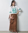 レースストレートロングスカート<大きいサイズ有>シックスタイル