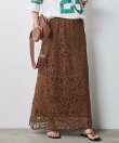 レースストレートロングスカート<大きいサイズ有>シックスタイル