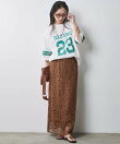 レースストレートロングスカート<大きいサイズ有>シックスタイル