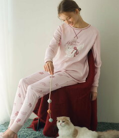 PEACH JOHN 【腹巻き付きで冷えやすいおなかをガード!】サーマルHARAマキパジャマ ピーチ・ジョン インナー・ルームウェア その他のインナー・ルームウェア ピンク グレー【送料無料】