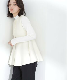 【SALE／10%OFF】NATURAL BEAUTY BASIC ペプラムジレアンサンブル 24SS ナチュラルビューティベーシック トップス ニット ホワイト ブラック【送料無料】