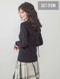 【SALE／45%OFF】AMERICAN HOLIC SETリブニットプルオーバー+ニットキャミ/レイヤード/ビスチェ/フェミニン/リボン/春/24SS アメリカン ホリック トップス ニット ベージュ ブラック