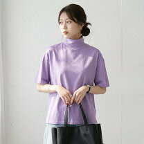 楽天市場】ハイネック 半袖（カラーパープル）（レディース 