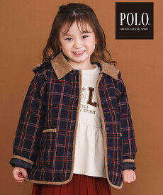 【SALE／10%OFF】SLAP SLIP 【POLO BCS(ポロ・ビーシーエス)*SLAP SLIPコラボ】無地チェック取り外しフード&襟付きキルティングジャケット(80~130cm) ベベ オンライン ストア ジャケット・アウター テーラードジャケット・ブレザー ネイビー レッド【送料無料】