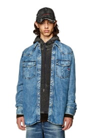 【SALE／40%OFF】DIESEL メンズ シャツ デニム ウェスタンシャツ ディーゼル トップス シャツ・ブラウス ブルー【送料無料】