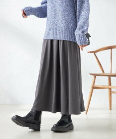 【SALE／50%OFF】a.v.v 【洗濯機で洗える】落ち感サテンギャザースカート アー・ヴェ・ヴェ スカート ロング・マキシスカート グレー ブラウン ネイビー