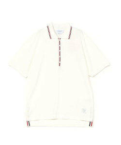 THOM BROWNE SHORT SLEEVE RIB CUFF POLO �g���u���E�� �g�b�v�X �|���V���c �O���[ �z���C�g�y���������z