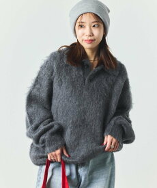 【SALE／60%OFF】FREAK'S STORE シャギーニットポロ セーター 25AW フリークスストア トップス ポロシャツ ブラウン グレー ベージュ ブルー