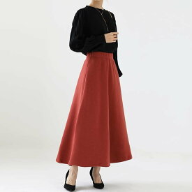 【SALE／32%OFF】COCOMOMO 裏起毛 ロングスカート ふわふわ裏起毛スカート あったか ロング マキシ スカート ココモモ スカート ロング・マキシスカート ブラック カーキグリーン パープル ブラウン ネイビー ワインレッド レッド ブルー グレー【送料無料】