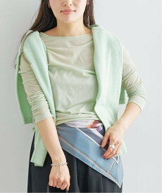 U by SPICK&SPAN 《予約》《追加4》C/NY シアートップス ユーバイスピックアンドスパン トップス カットソー・Tシャツ グリーン ブルー ブラック ベージュ【送料無料】