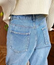 アシンメトリーストレートデニムパンツ